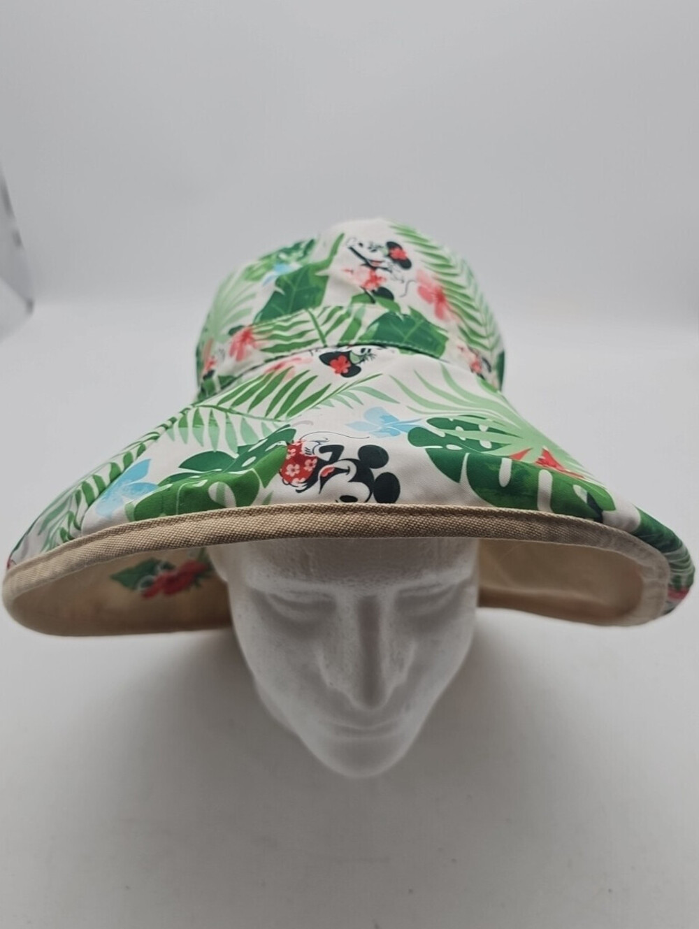 Disney Parks Mickey Minnie Mouse Reversible Tropical Resort Sun Bucket Hat Wide